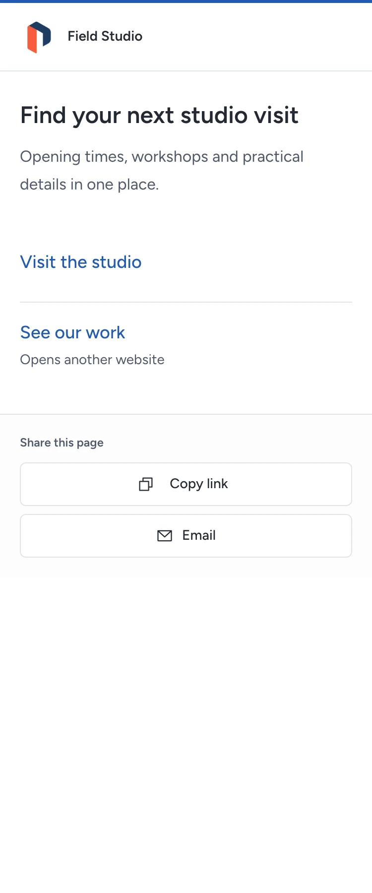 Give customers one address for published services and outside links.