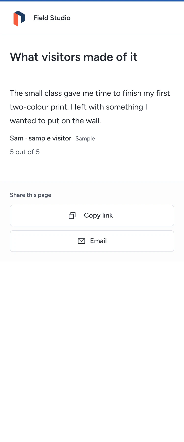 Invite a customer to choose their words, display name and publication consent.